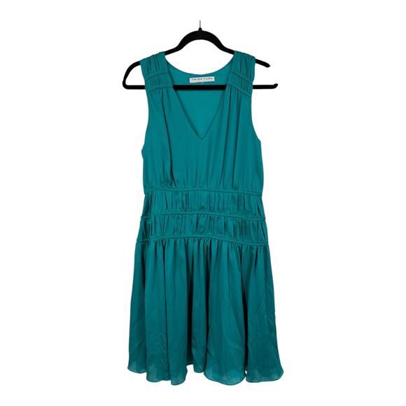Trina Turk dress Islander shirred satin sleeveless size 8 - Picture 1 of 5